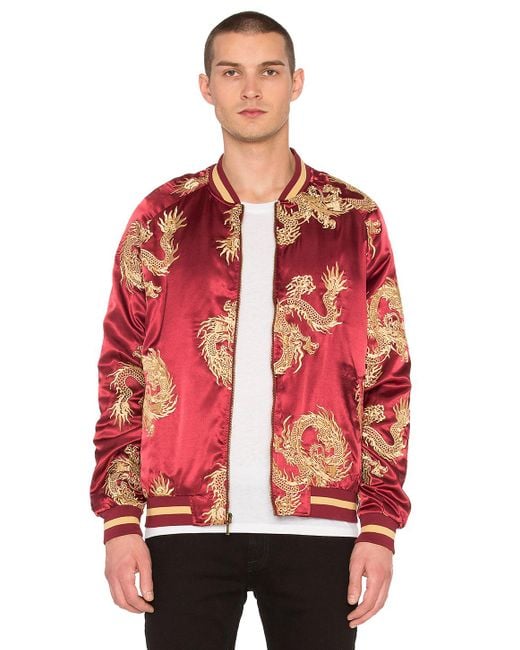 Standard Issue Dragon Bomber Jacket in Red for Men | Lyst